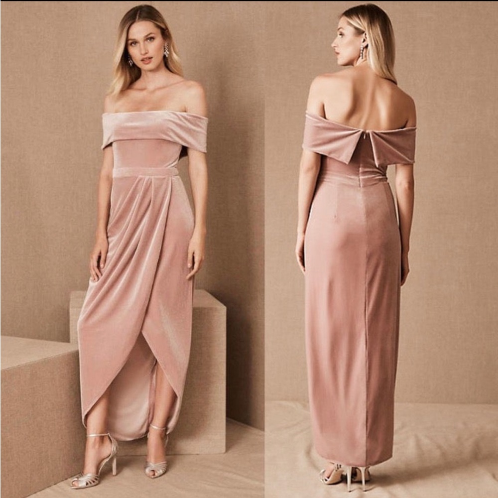 BHLDN Edison velvet dress Blush from Anthropologie- size 0